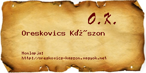 Oreskovics Kászon névjegykártya